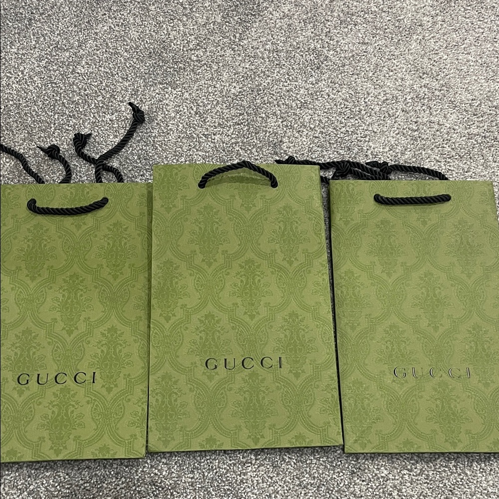 Gucci (3)  Olive Green Patterned Bags 100% Authentic
